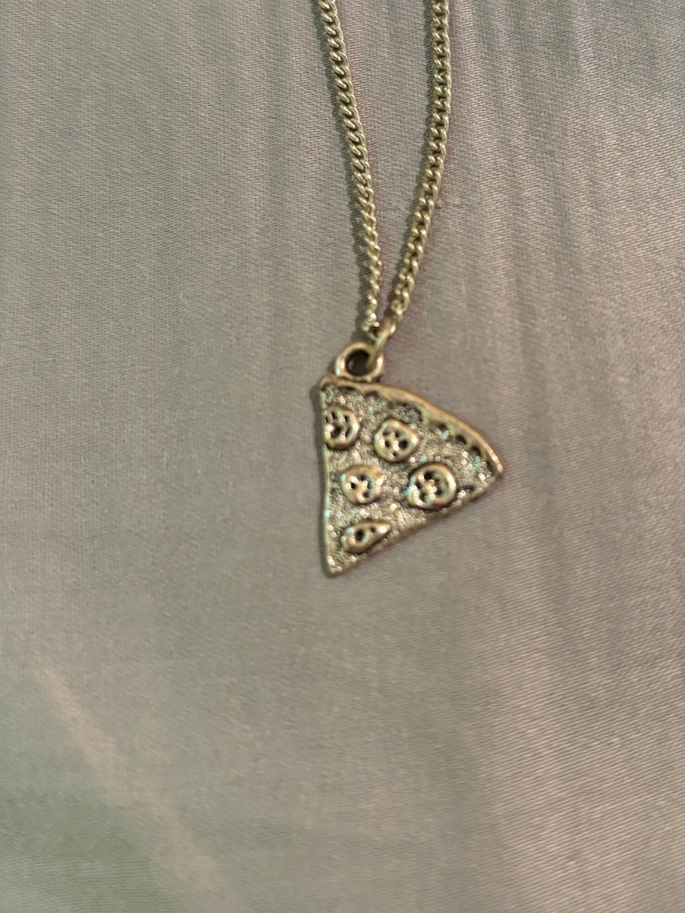 Silver-Tone Pizza Slice Pendant Necklace - Women's Jewelry